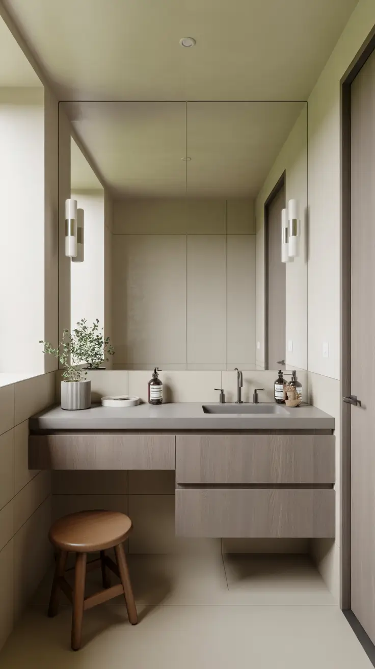 Compact Single Sink Vanity with Storage