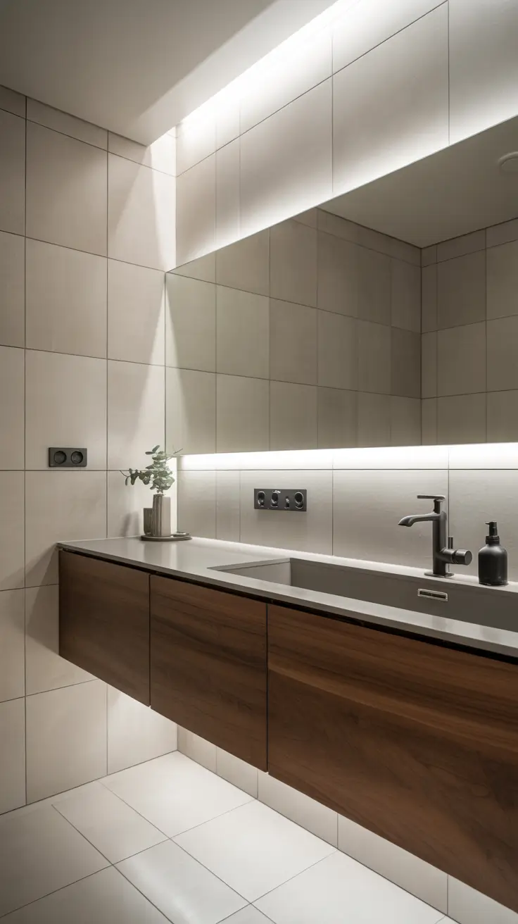 Minimalist Modern Vanity with LED Lighting