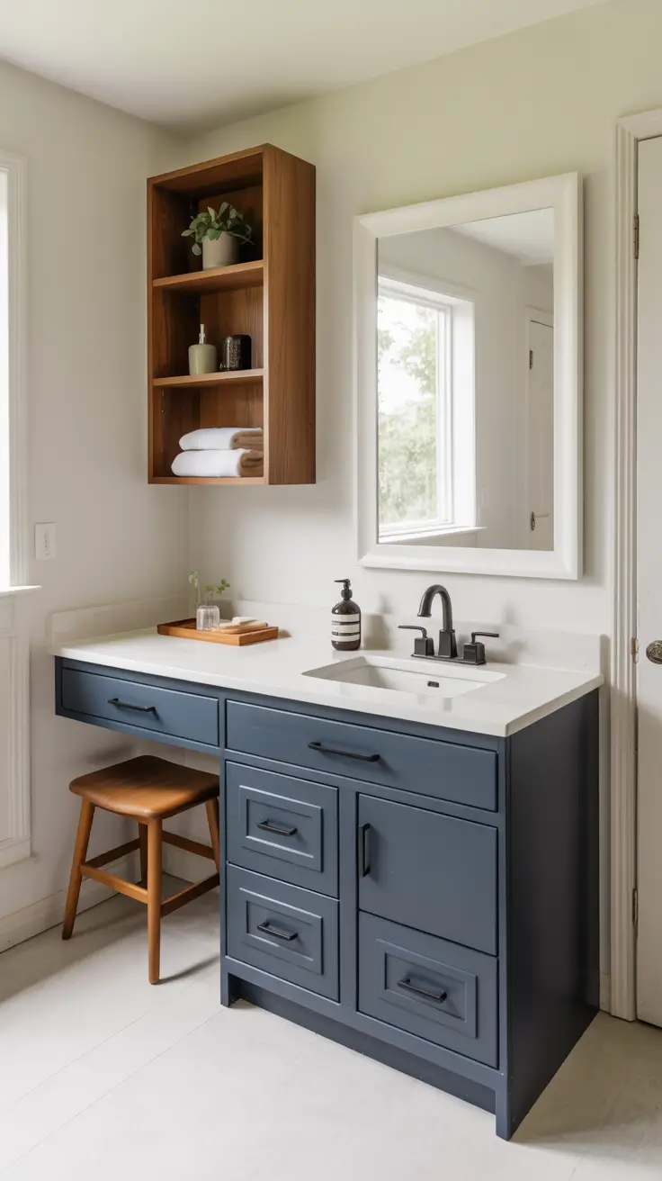 Elegant Single Sink Vanity with Storage
