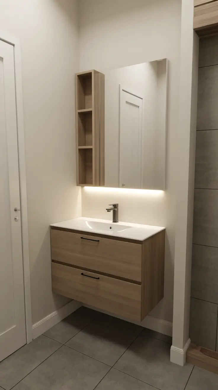 Floating Vanity in Small Bathroom