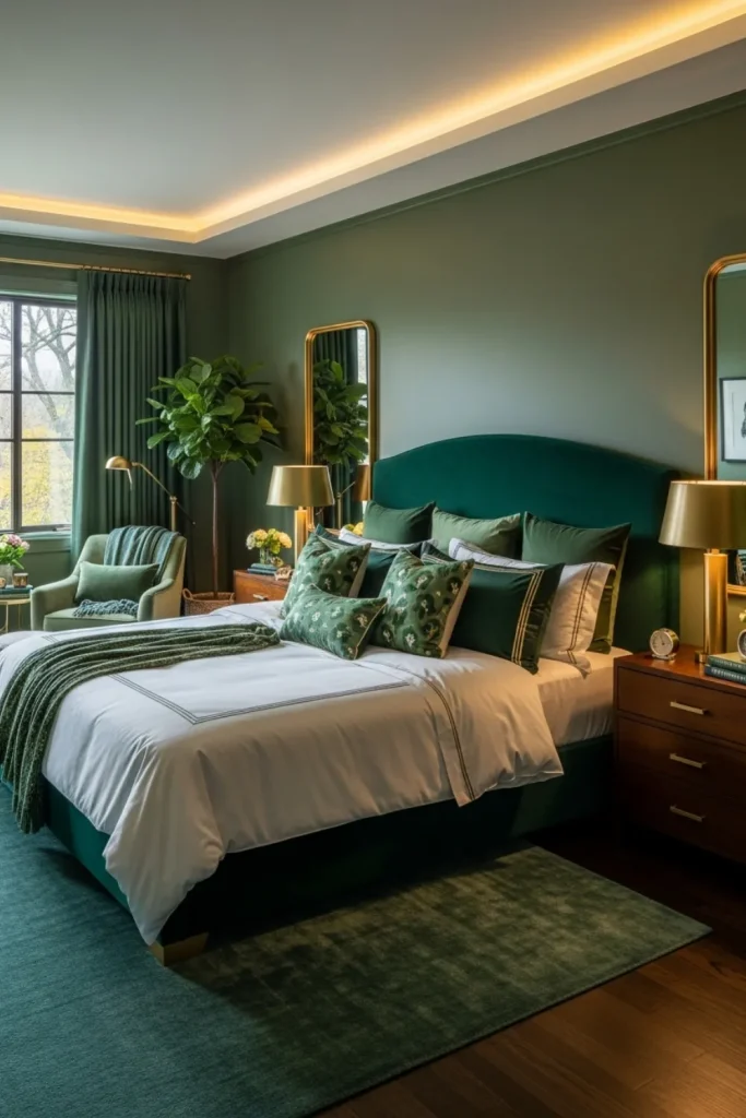 Rich Emerald Green Bedroom