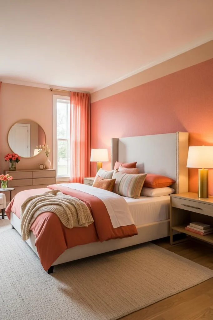 Warm Coral Bedroom