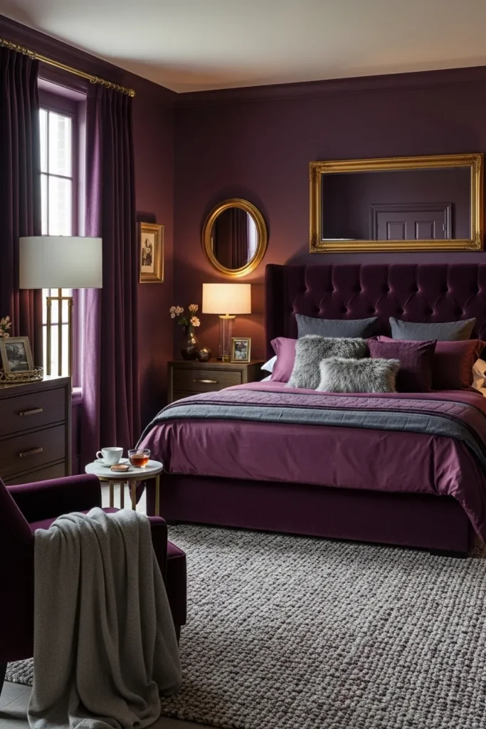 Moody Aubergine Bedroom