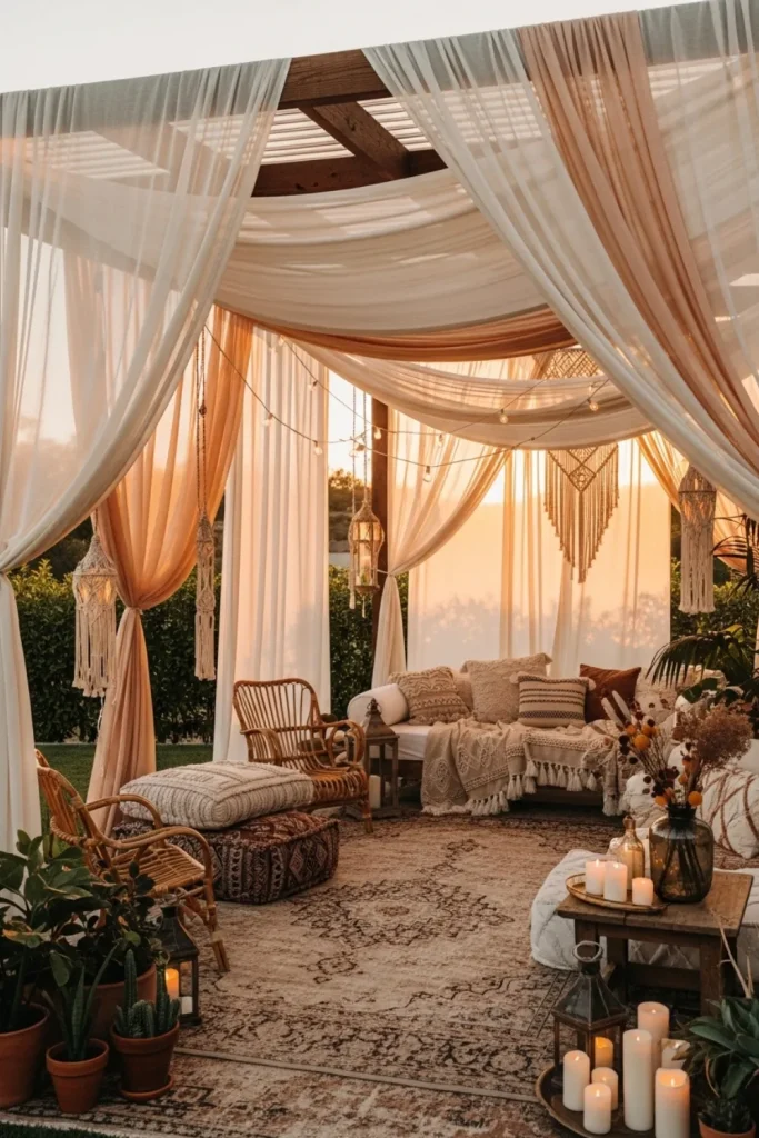 Layered Canopy of Sheer Fabrics