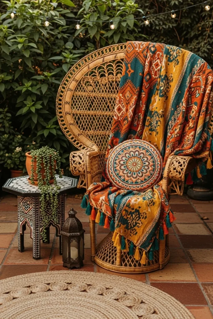 Vintage Peacock Chair Styled