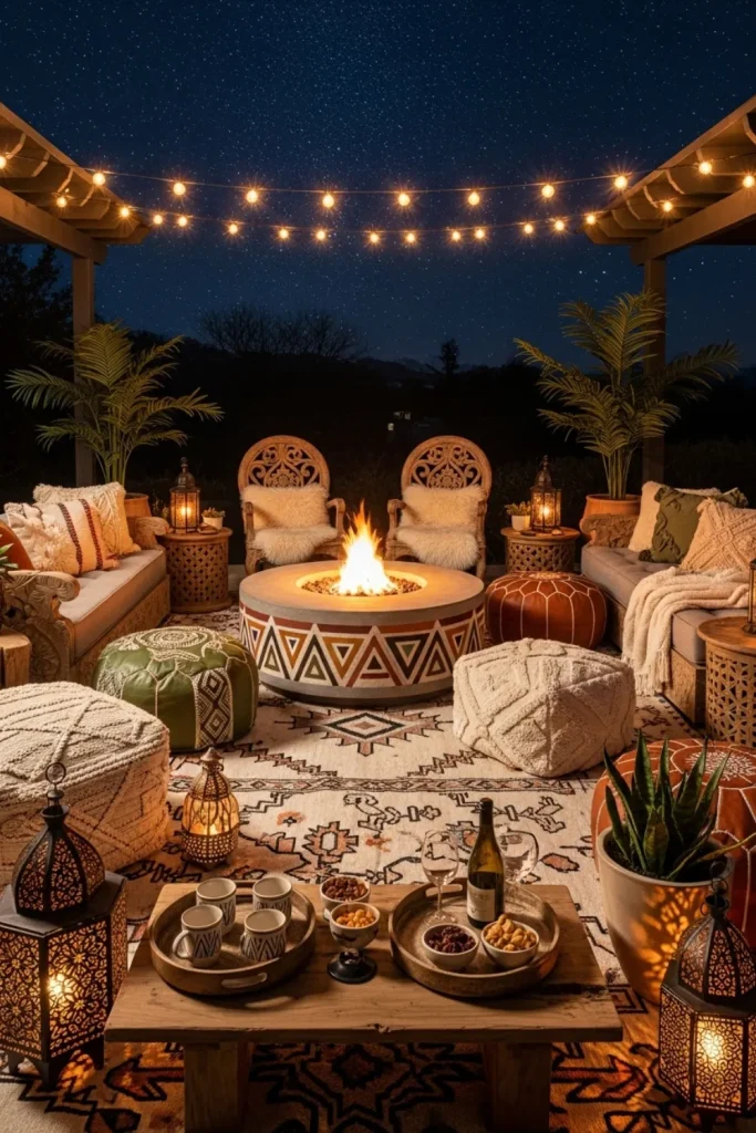 Tribal-Inspired Fire Pit Lounge