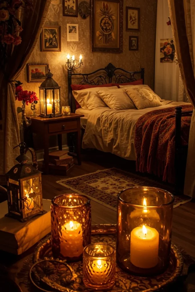 Amber Glass Candle Holders