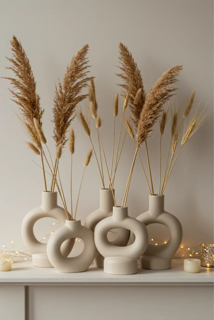 Dried Wheat and Pampas Grass