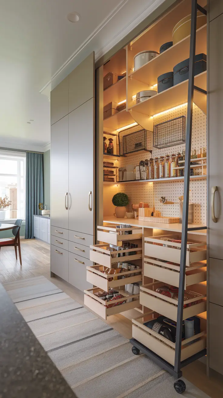 Wall-Mounted Pantry Closet