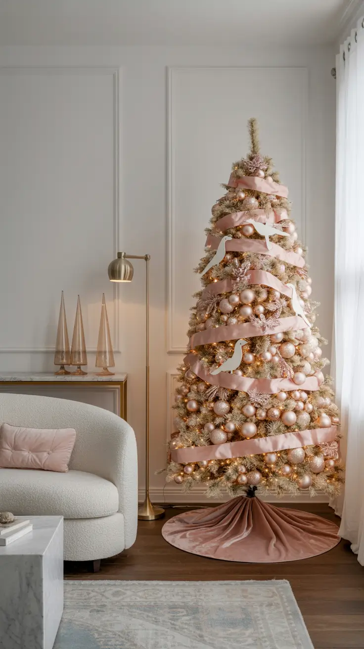 Romantic Pink Xmas Tree