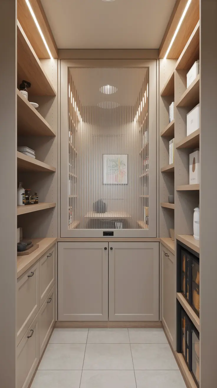 Contemporary Narrow Walk-In Pantry