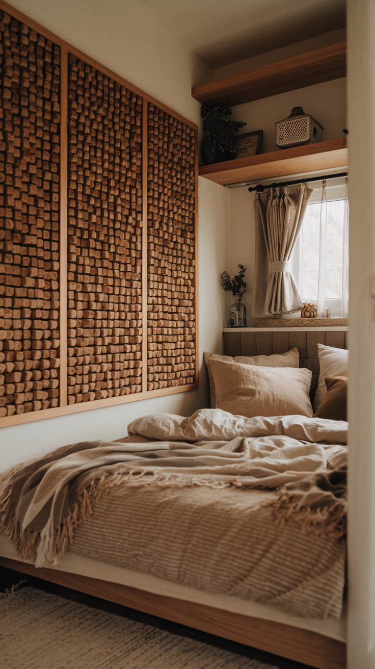 Textured 3D Wall Panels for Bedroom