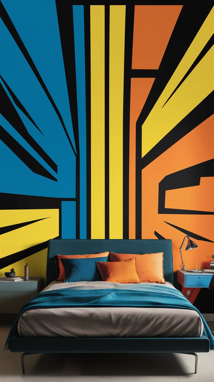 Color Block Wall Art Bedroom