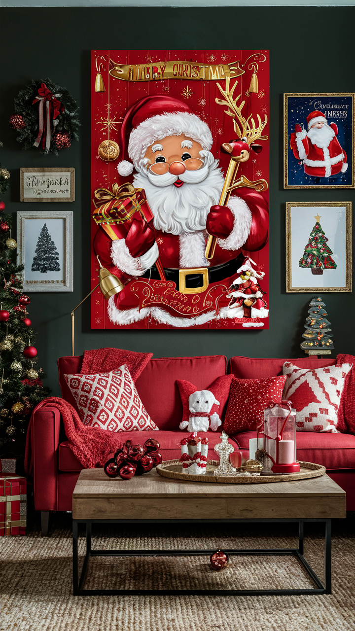 Bold Red Christmas Wall Art