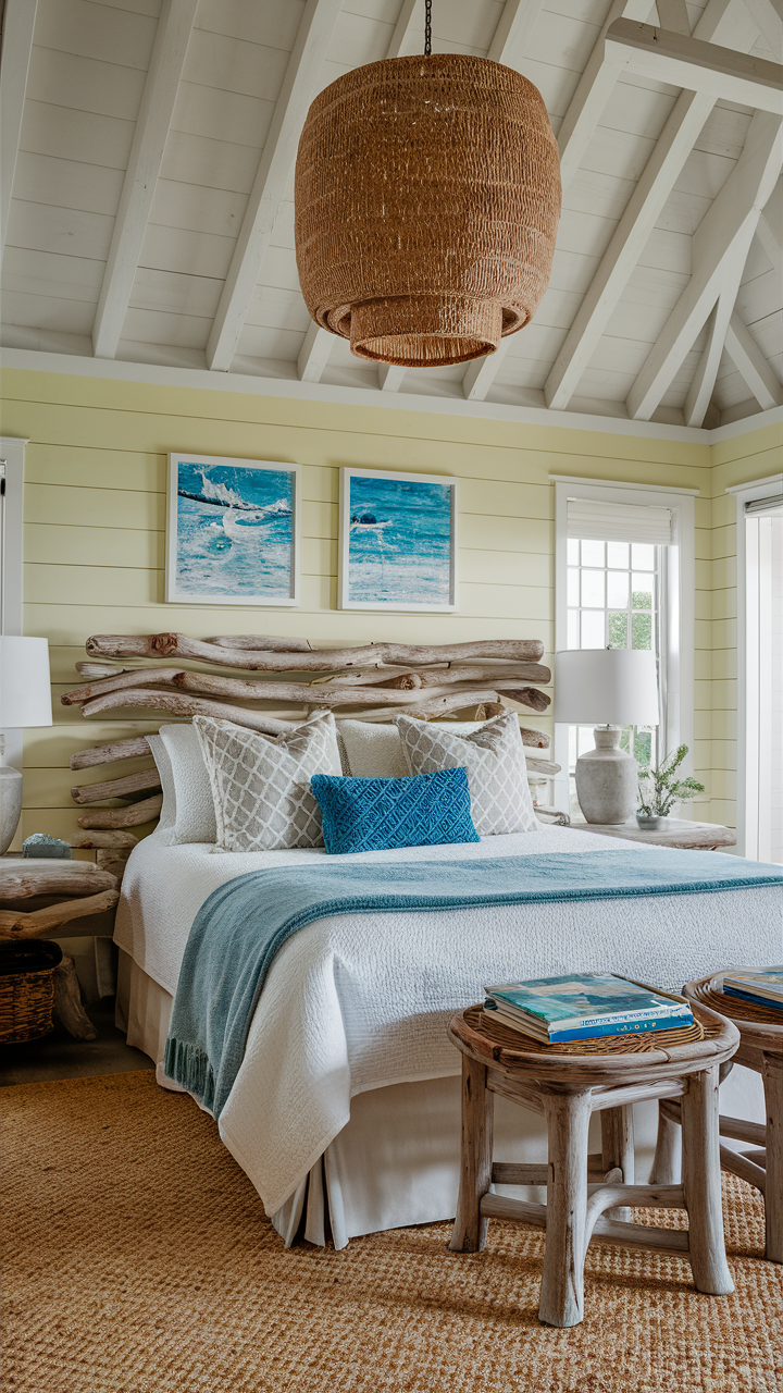 Coastal Bedroom with Driftwood Accents
