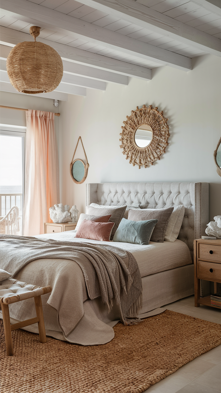 Cozy Coastal Bedroom with Plush Fabrics