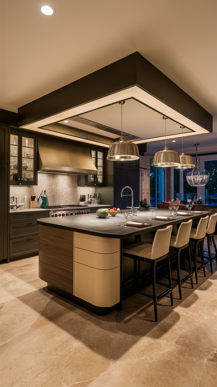 Transitional Open Kitchen with Island