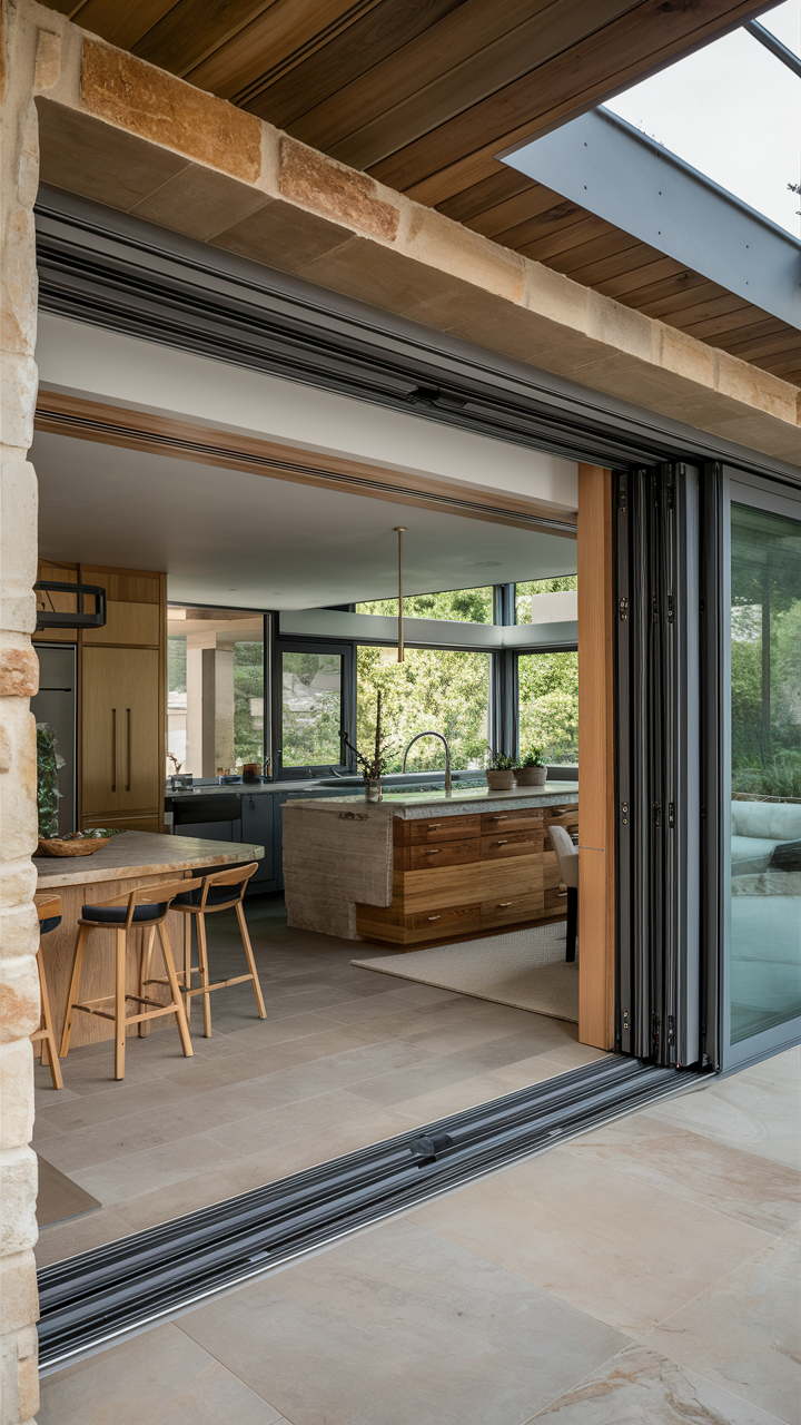 Open Kitchen with Seamless Indoor-Outdoor Flow