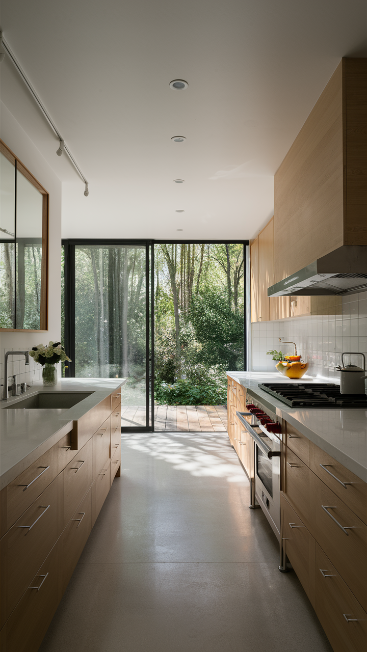 Kitchen with Sliding Glass Doors