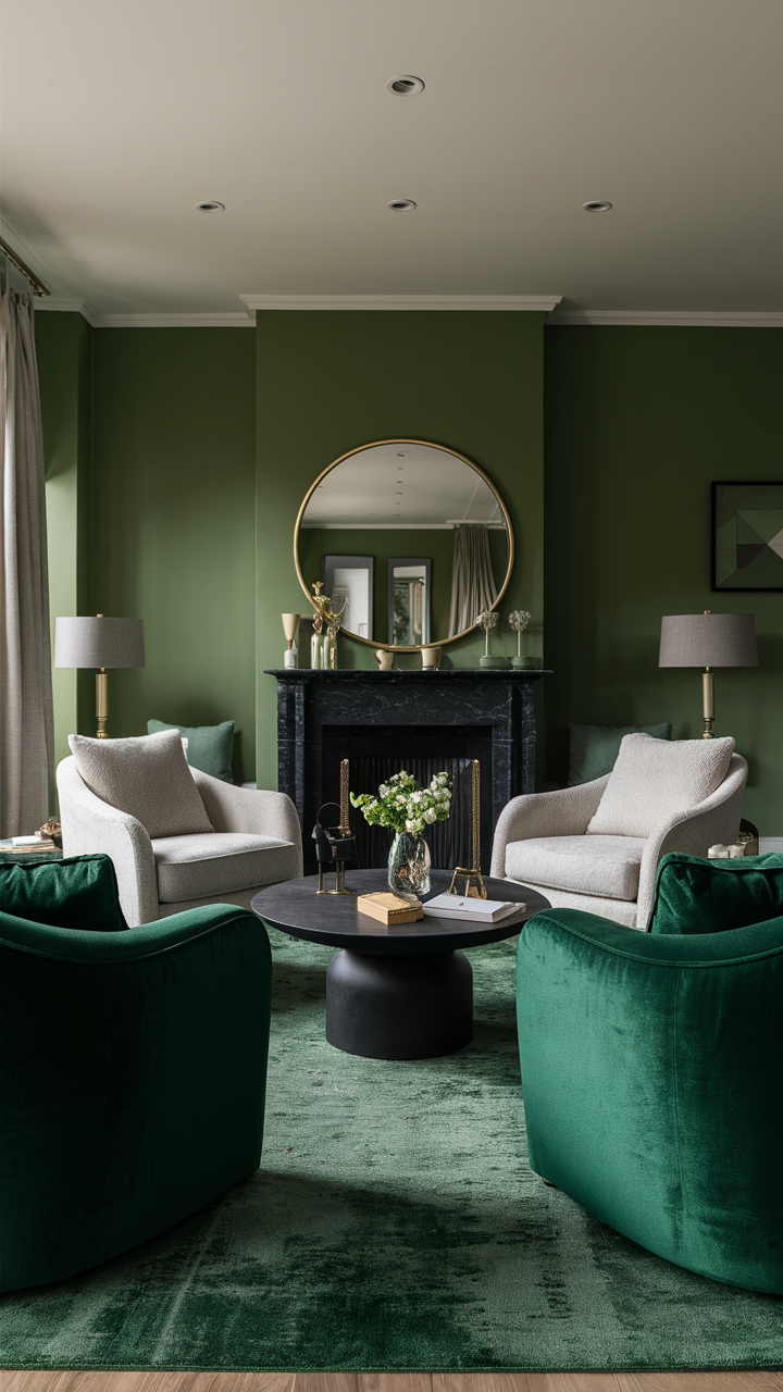 Green Velvet Armchairs