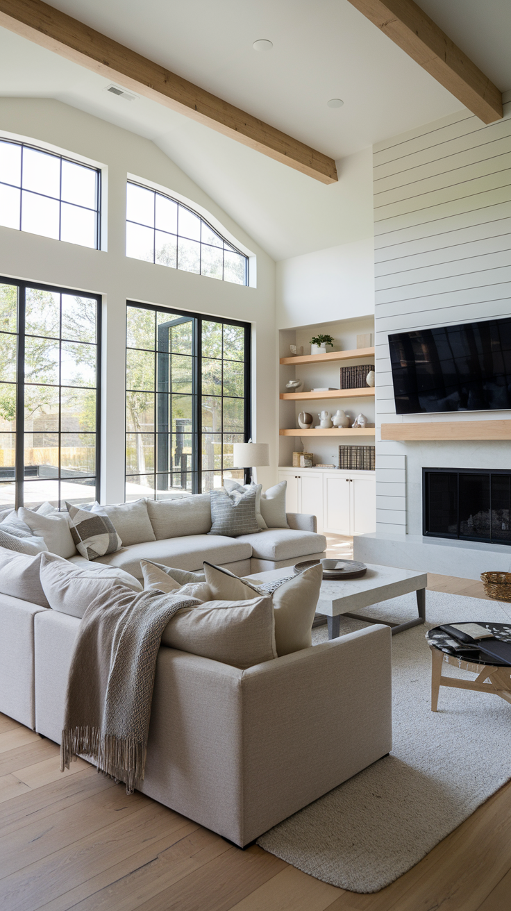 Family Room with Large Sectional Sofa