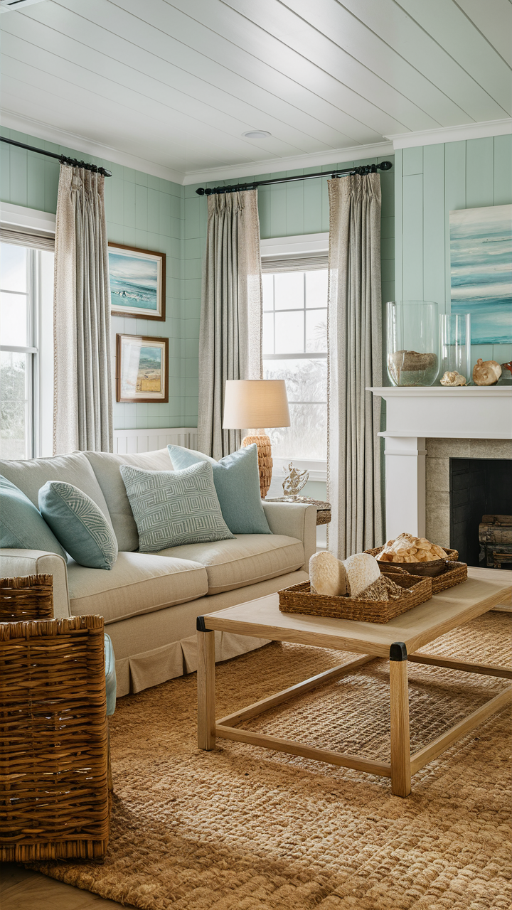 Beach-Inspired Coastal Family Room