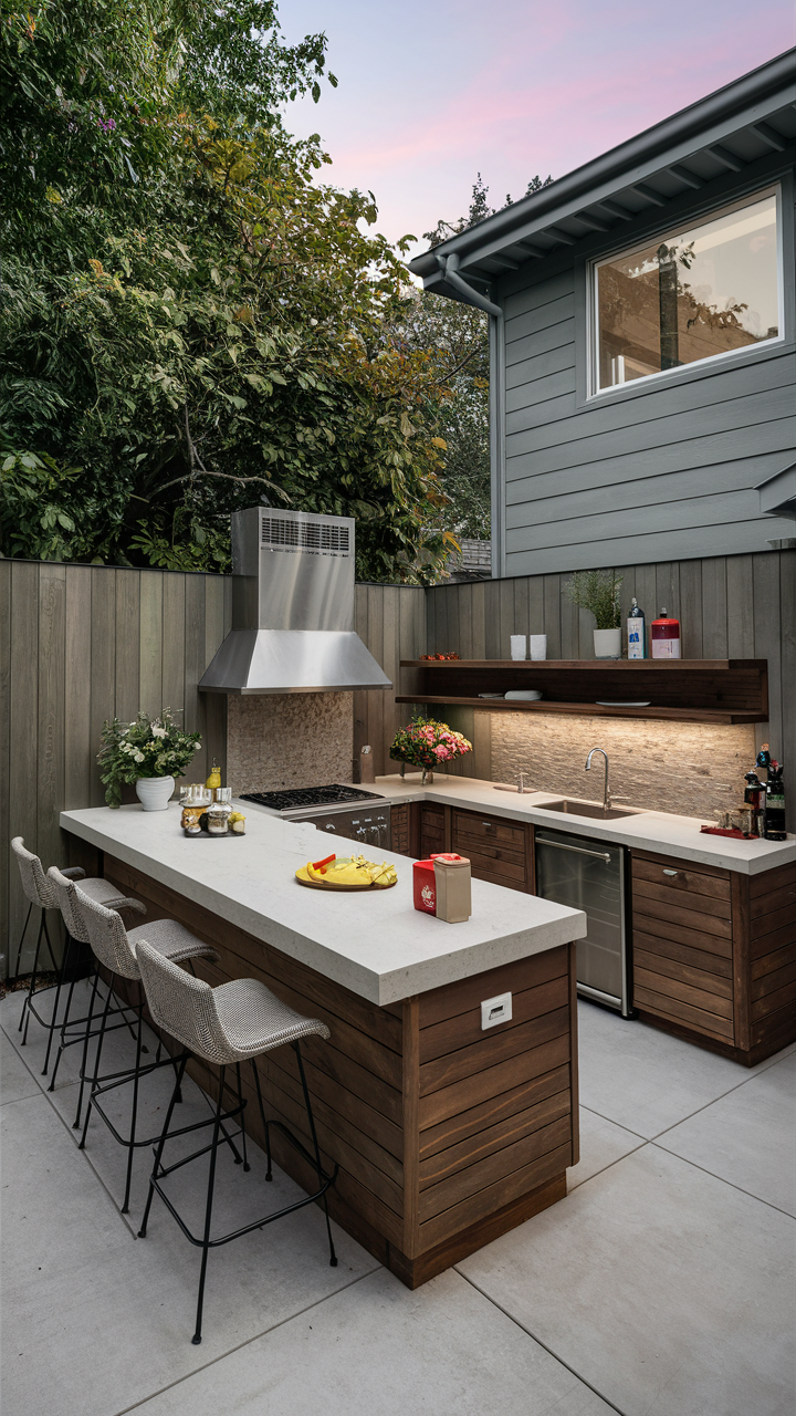 L-Shaped Outdoor Bar