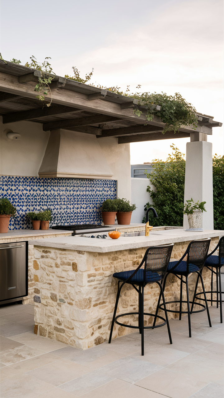 Mediterranean-Style Outdoor Bar