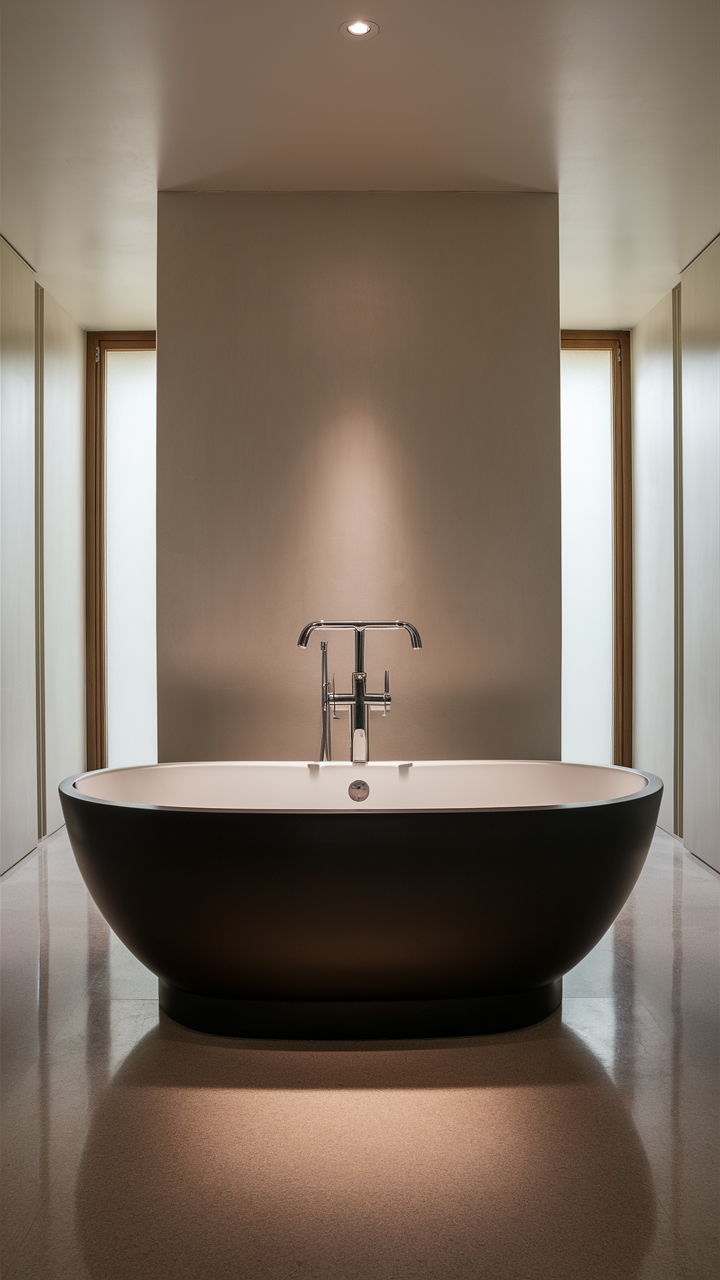 Bold freestanding bathtub as a focal point