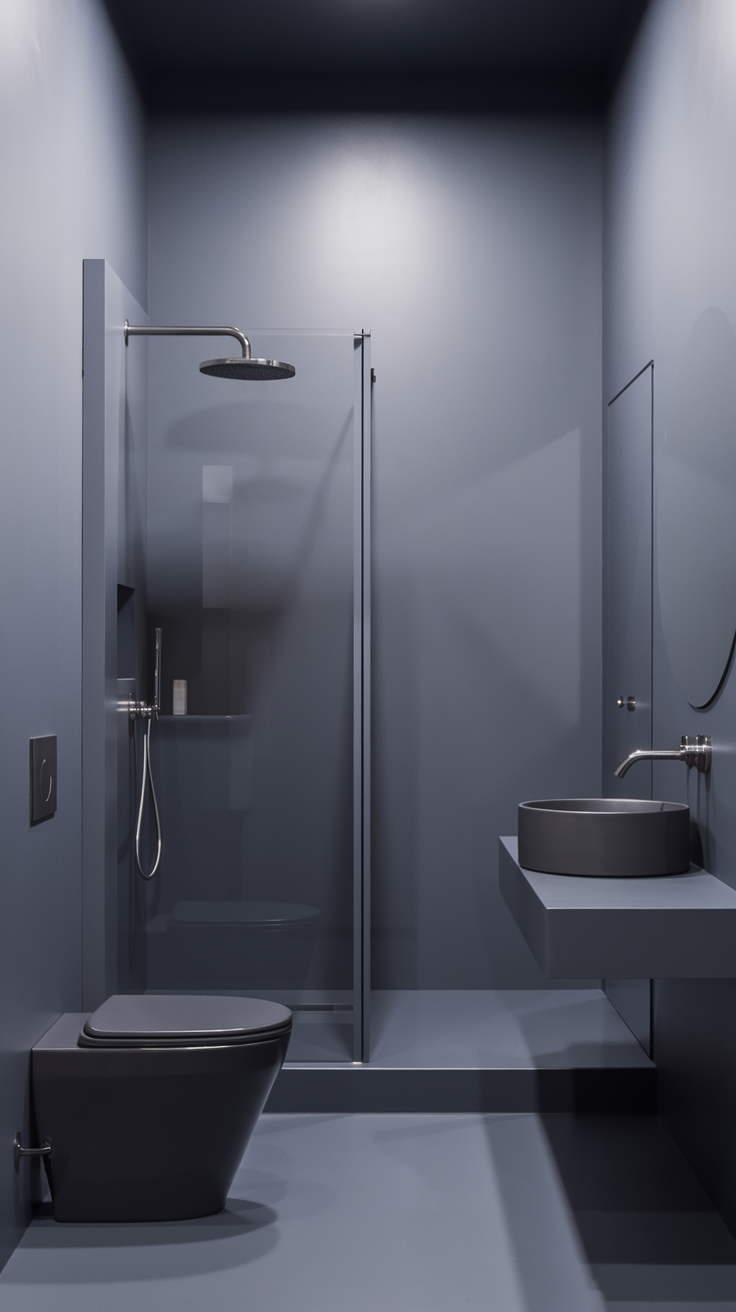 Monochromatic bathroom with varied textures