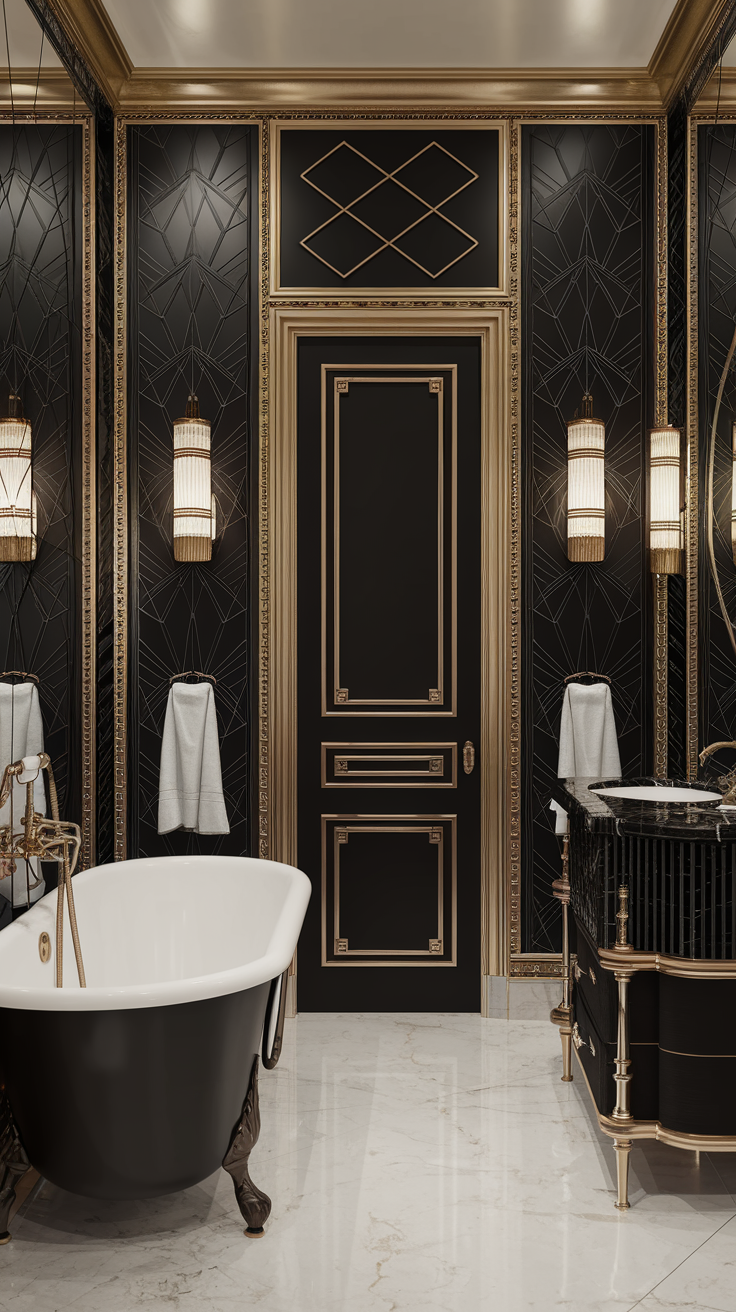 Art Deco bathroom with glamorous details