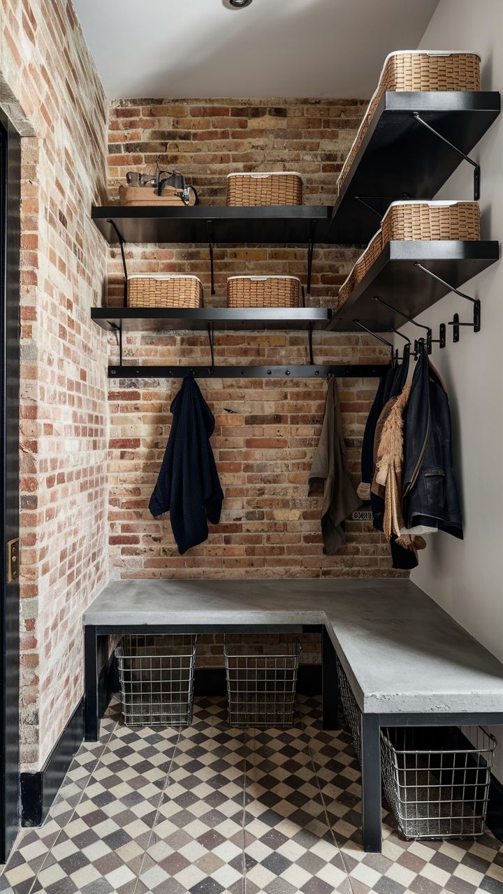 Industrial-Style Mudroom