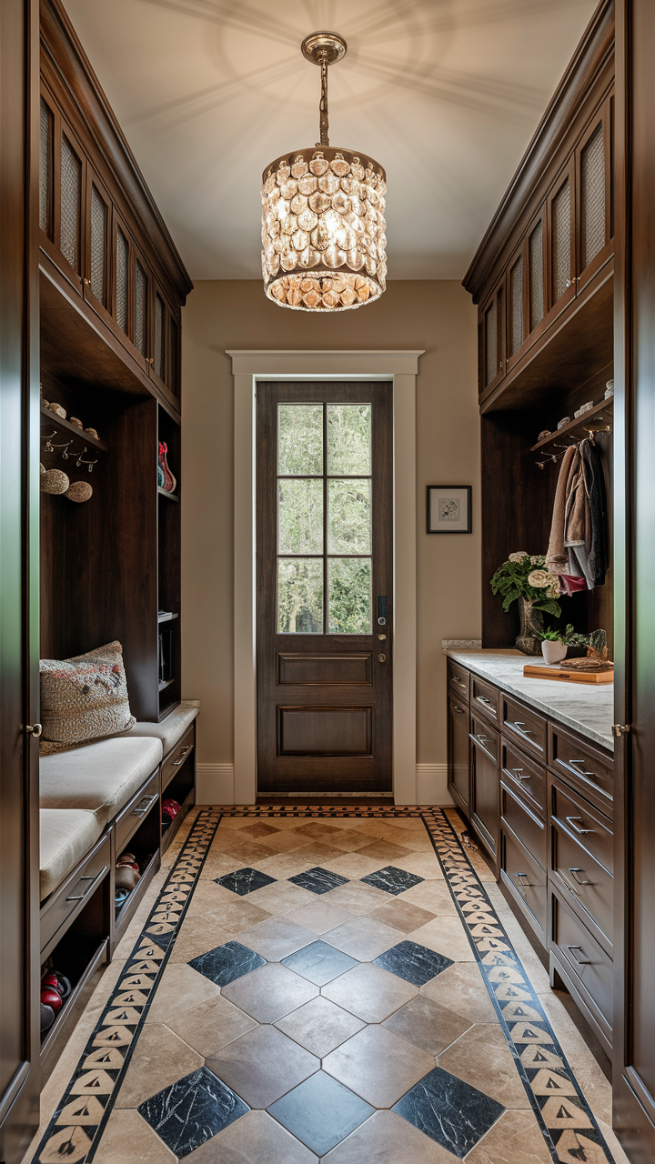 Custom-made Mudroom with Elegant Features