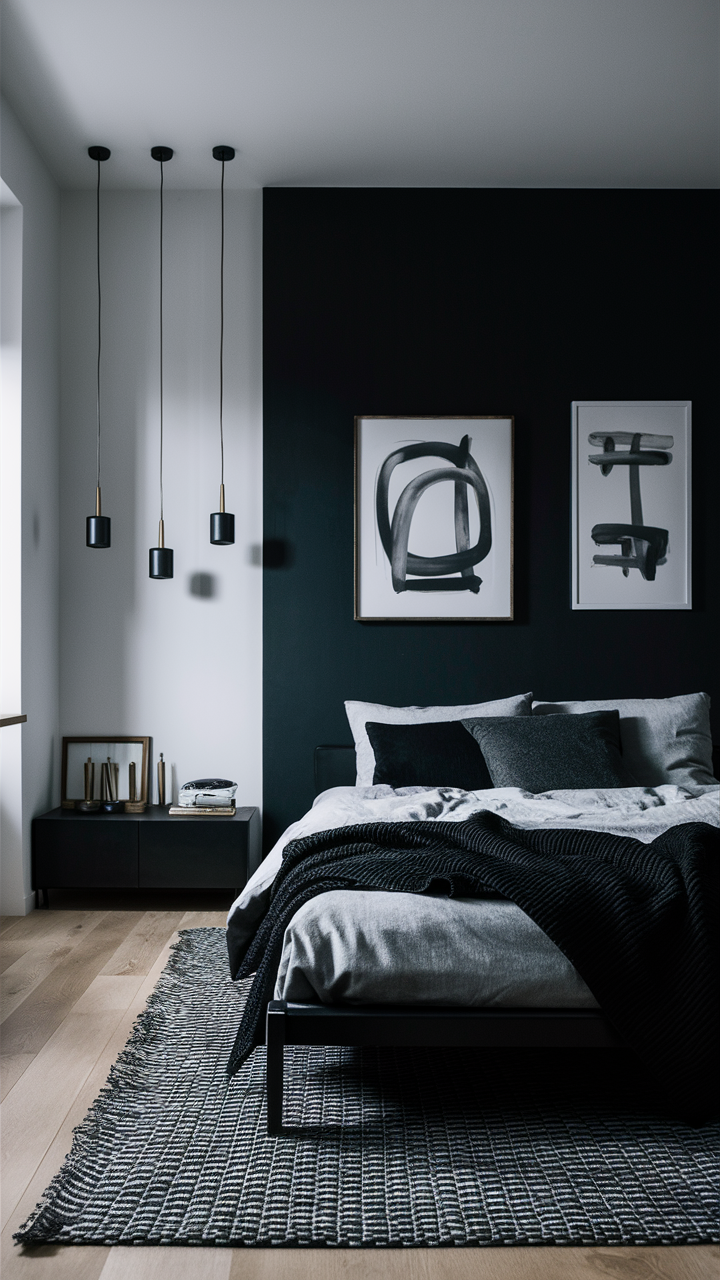 Monochrome Men's Bedroom