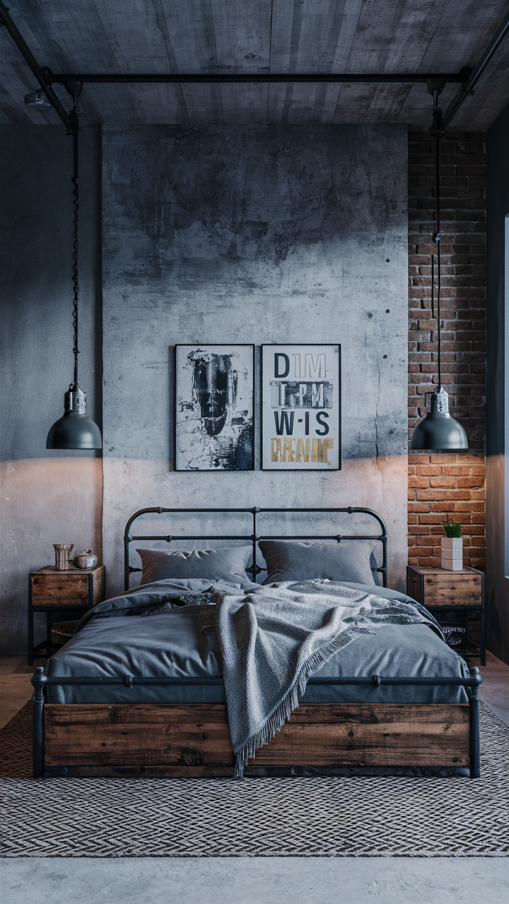 Industrial Chic Men's Bedroom
