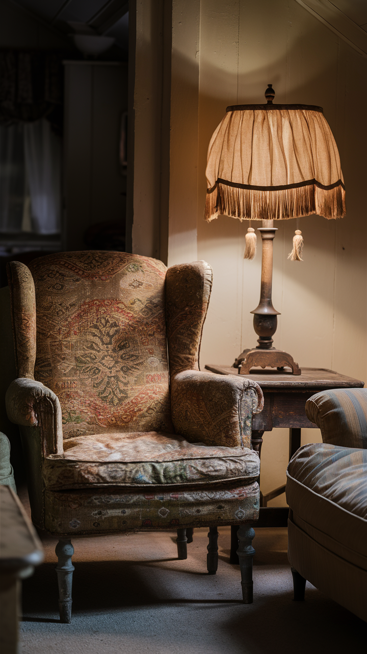 Vintage Furniture in Cottage Living Room