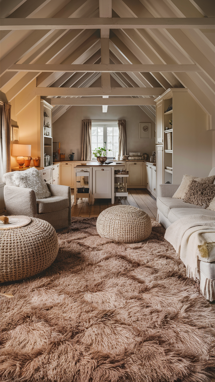 Plush Area Rug in Cottage Living Room