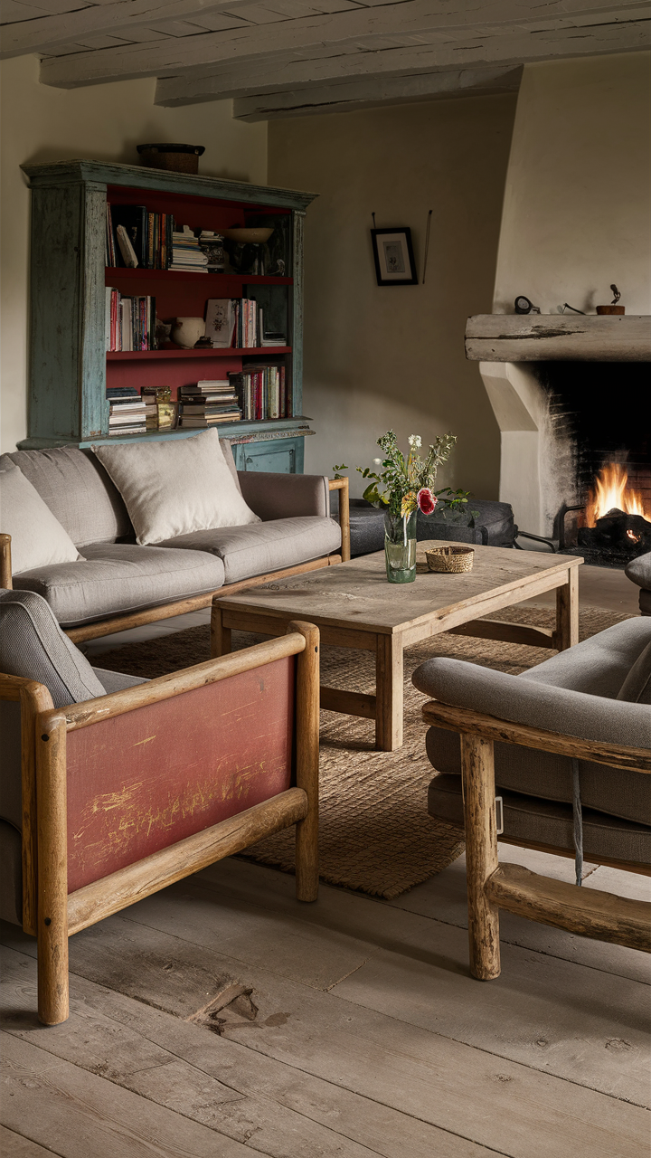 Upcycled Furniture in Cottage Living Room