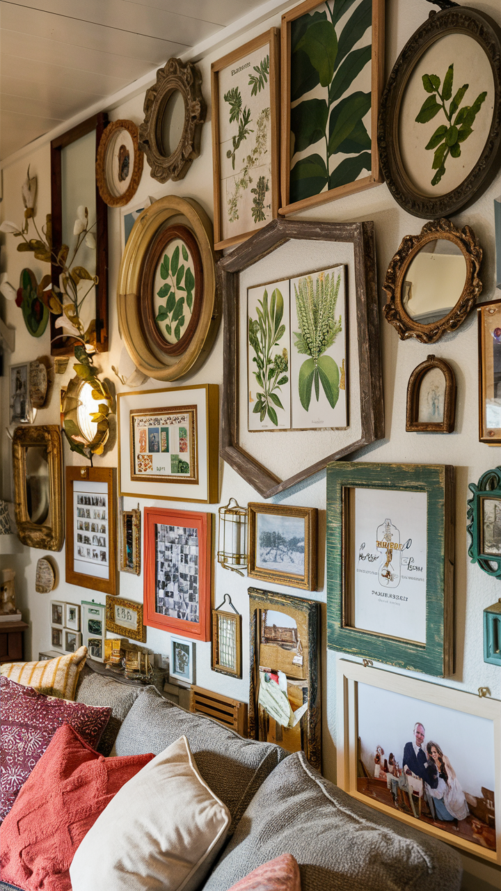 Gallery Wall with Vintage Frames