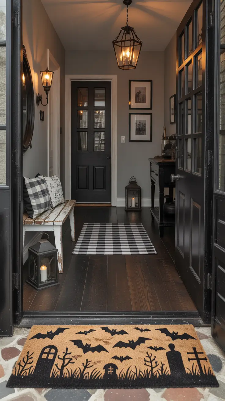 Hand-Painted Halloween Door Mat Ideas