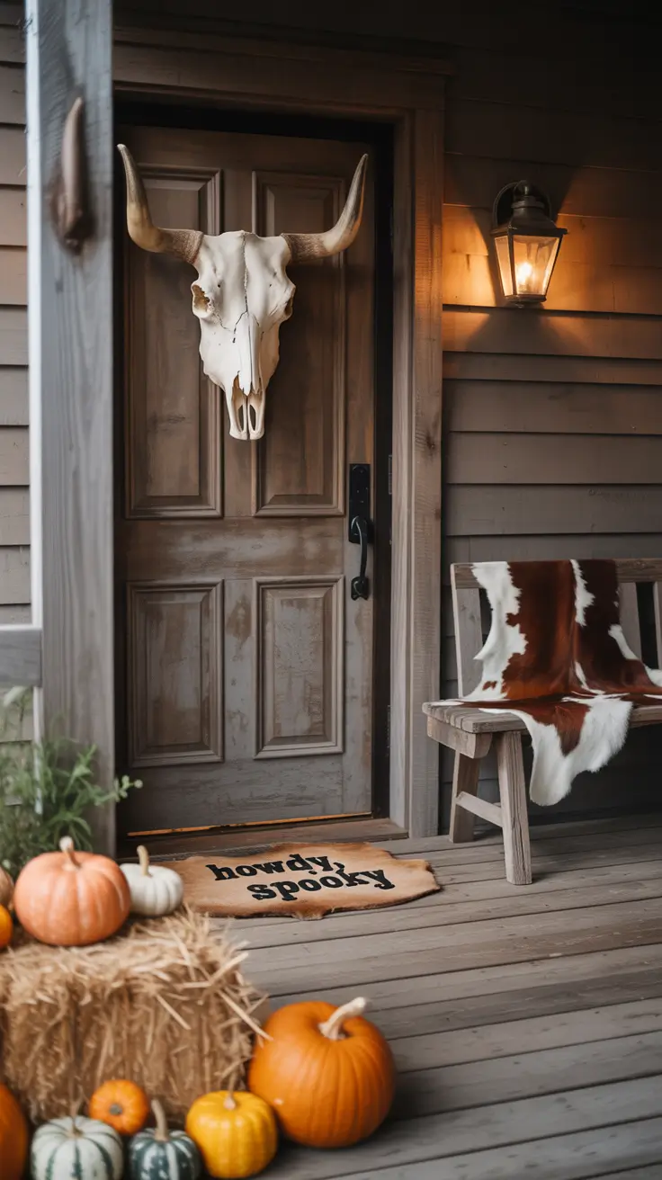 Western-Themed Halloween Door Mat