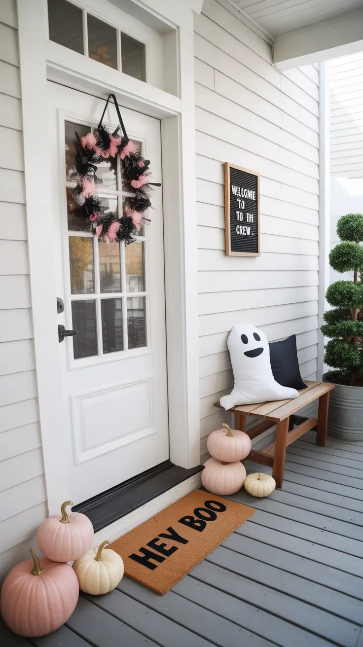 Hey Boo Halloween Door Mat