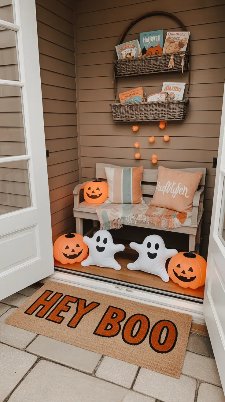 Friendly Ghost Halloween Door Mat