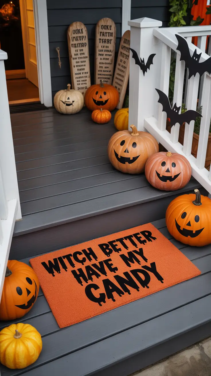 Funny Halloween Door Mat