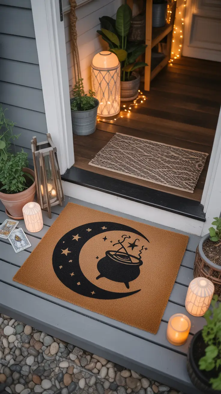 Witchy Halloween Door Mat