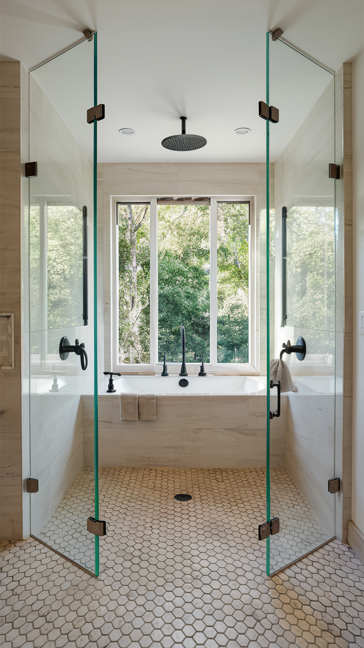 Frameless Glass Panel Shower