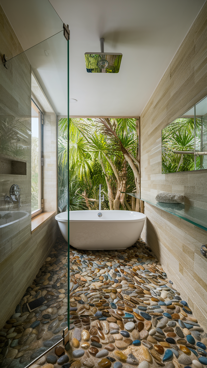 Coastal Pebble Floor Shower