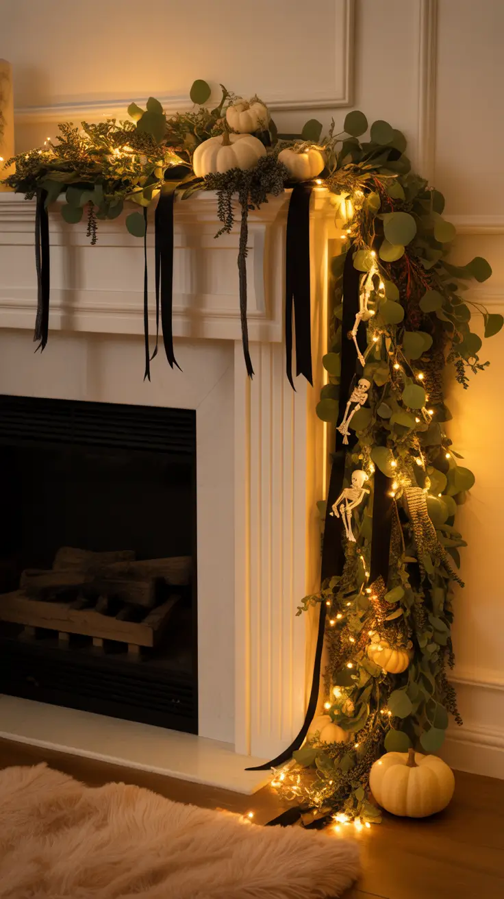 Halloween Garland Mantle