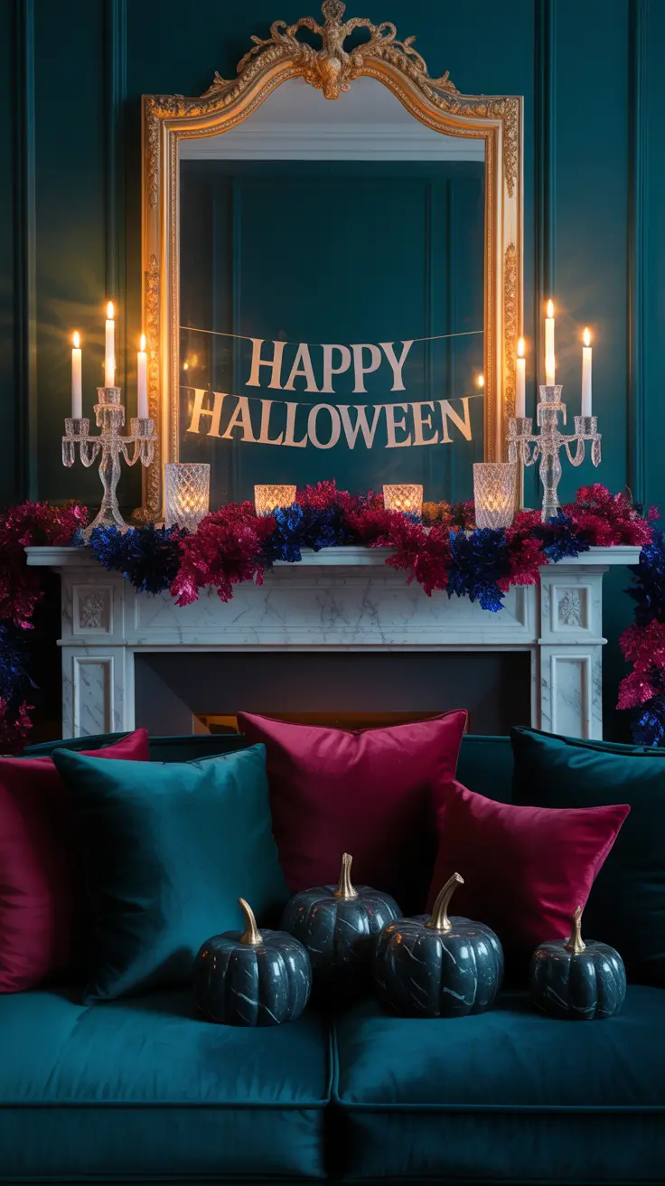 Elegant Halloween Mantle