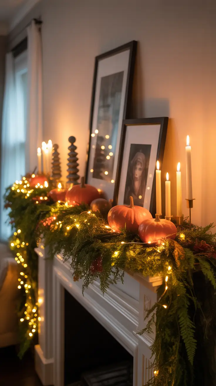 Seasonal Garland Halloween Mantle